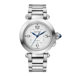Cartier Pasha WSPA0013 35MM Silver Dial Stainless Steel Watch