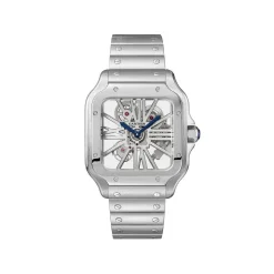 Cartier Santos Skeleton WHSA0015 39MM Stainless Steel Watch