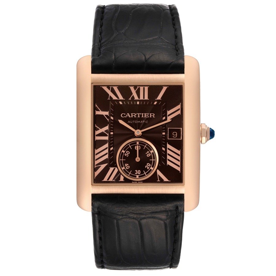 Cartier Tank W5330002 34MM Rose Gold Brown Dial Watch