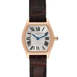 Cartier Tortue W1556360 24MM Rose Gold Silver Dial Ladies Watch